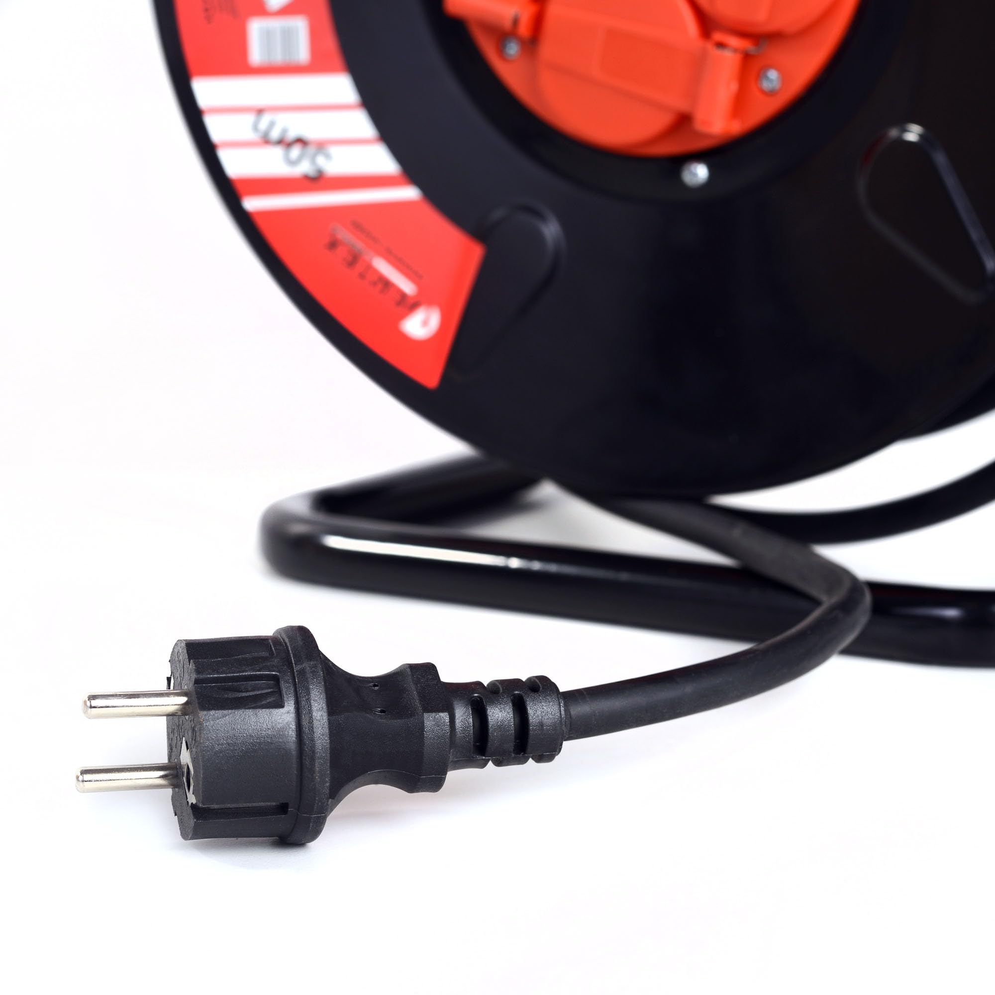 VERTEX Cable Alargador En Carrete PB50METAL,IP44,Conexión A Tierra SCHUKO 4 Tomas,Cable Duradero,Tiene Fusible Térmico,Para Uso Interior Y Exterior,flexibles