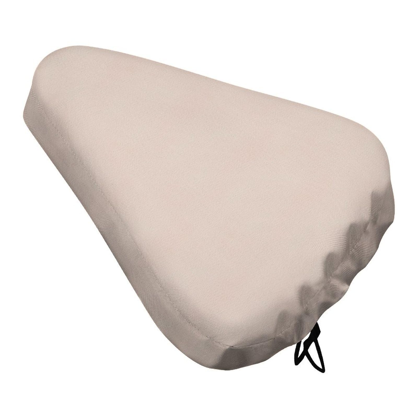 Treer Bike Seat Cover Waterproof, Outdoor Bicycle Saddle Rain Dust Cover with Elastic, Water Resistant Bicycle Seat Protector Shield Non-Slip for Journey and Travel (Beige,27x37cm)