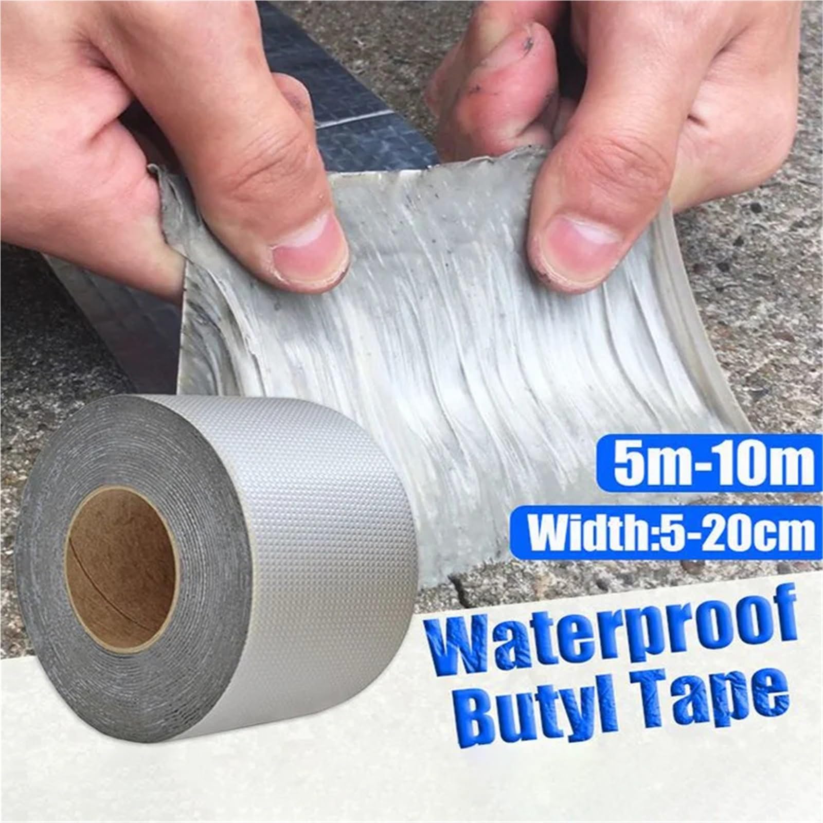 Wasserdichtes Butylband, Starker Reparaturstreifen | Hochtemperaturbeständige selbstklebende Aluminiumfolien-Dichtungsmasse for die Dachwand(Width 15cm Long 5m)