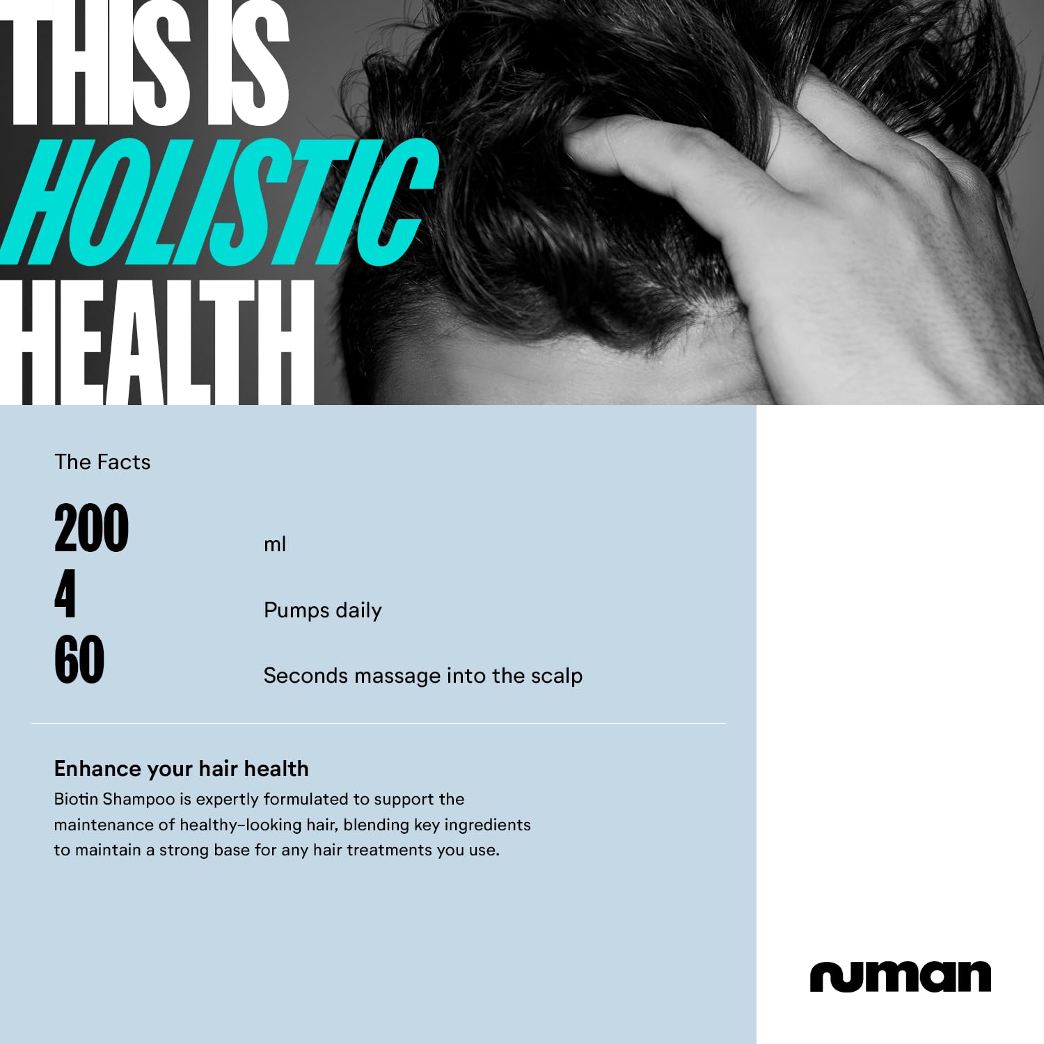 BIOTIN, SAW PALMETTO & Caffeine Hair Growth Manual Shampoo For Men