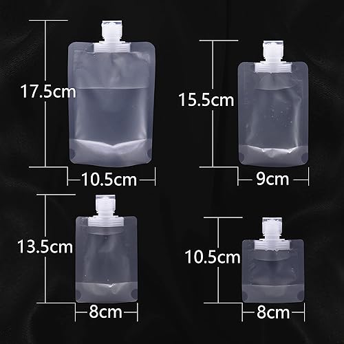 Miniatura 7 de RIIEYOCA Bolsa de embalaje vacía de plástico transparente líquido de viaje portátil de 12 piezas, con embudo, gotero, cepillo, utilizado para