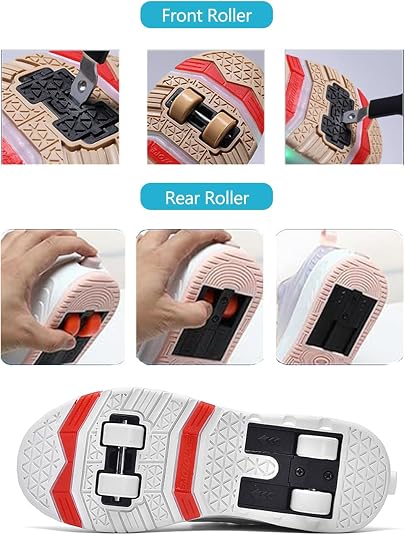 Mateju Rolschaatschoenen Voor Kinderen En Volwassenen – 2 Wielen, Intrekbaar, Leer/TPR, Uniseks, Voor Buitensport En Plezier
