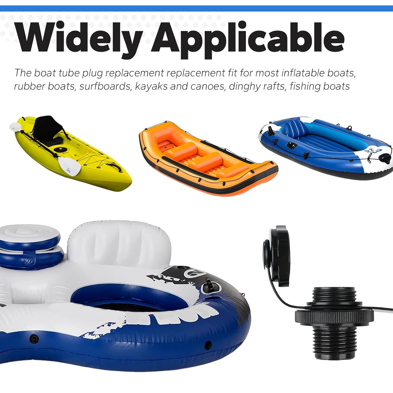 3 Stücke Schlauchboot Ventil Kajak Ventil Aufblasbare Luftventil,Ersatz Schraube Luftventil für Luftbett,Fischerboote,Floß Pool