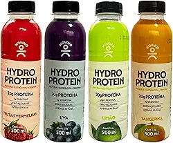 Kit com 4 Garrafas de Hydro Protein Proteína + Eletrólitos + Creatina Sabores Sortidos de 500mL cada - Moving