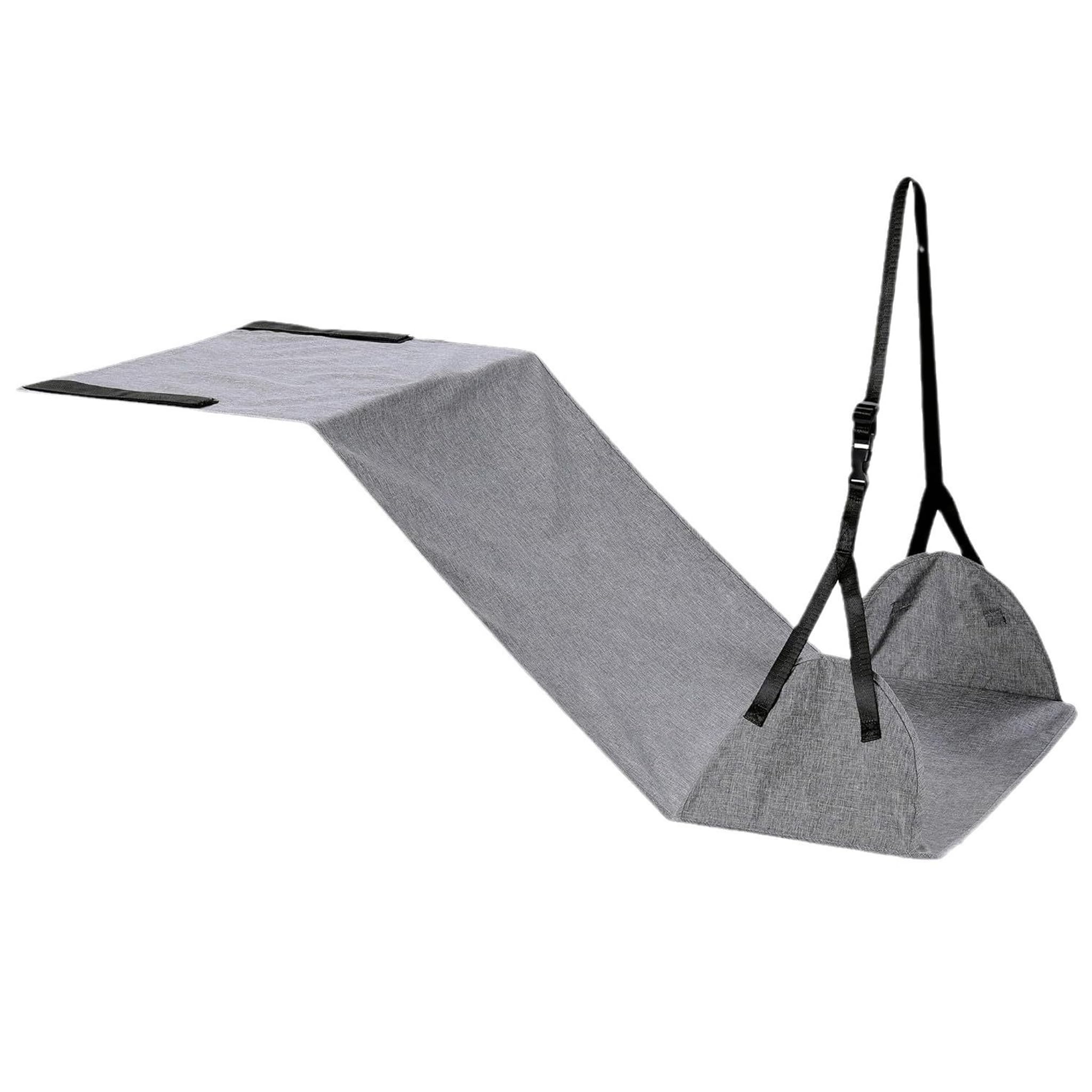 Tsawntd Plane Foot Hammock, Adjustable Extended Leg Hammock for Airplane Travel Portable Foot Rest for Air Travel, 10x18.5in, Gray Sling for Airplane Rest for Air