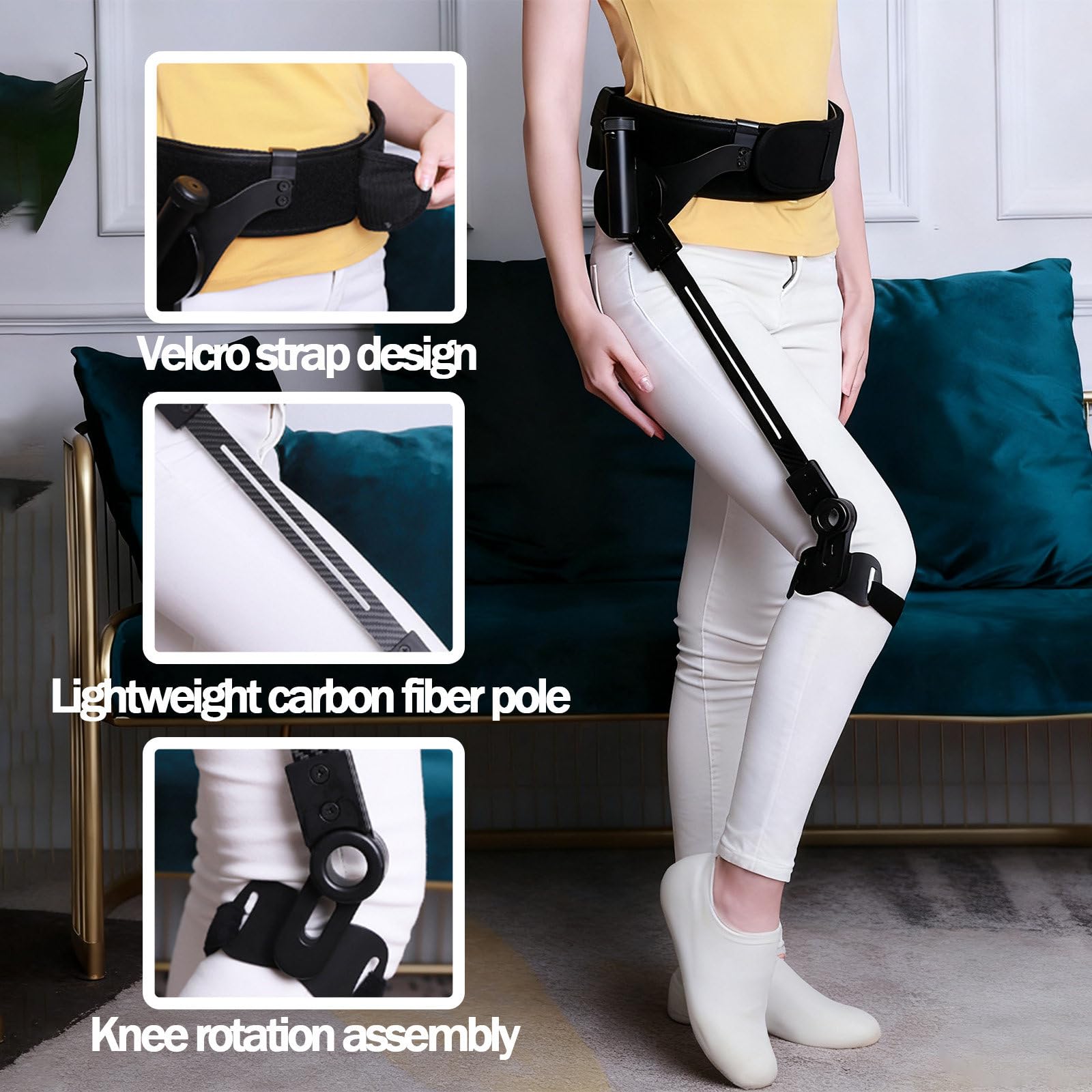 Exoesqueleto Power - Ayuda para caminar biónica ergonómica, ayuda de movilidad ajustable de 3 niveles para personas mayores, reduce el esfuerzo en un 50 %, ideal para un mejor apoyo al caminar
