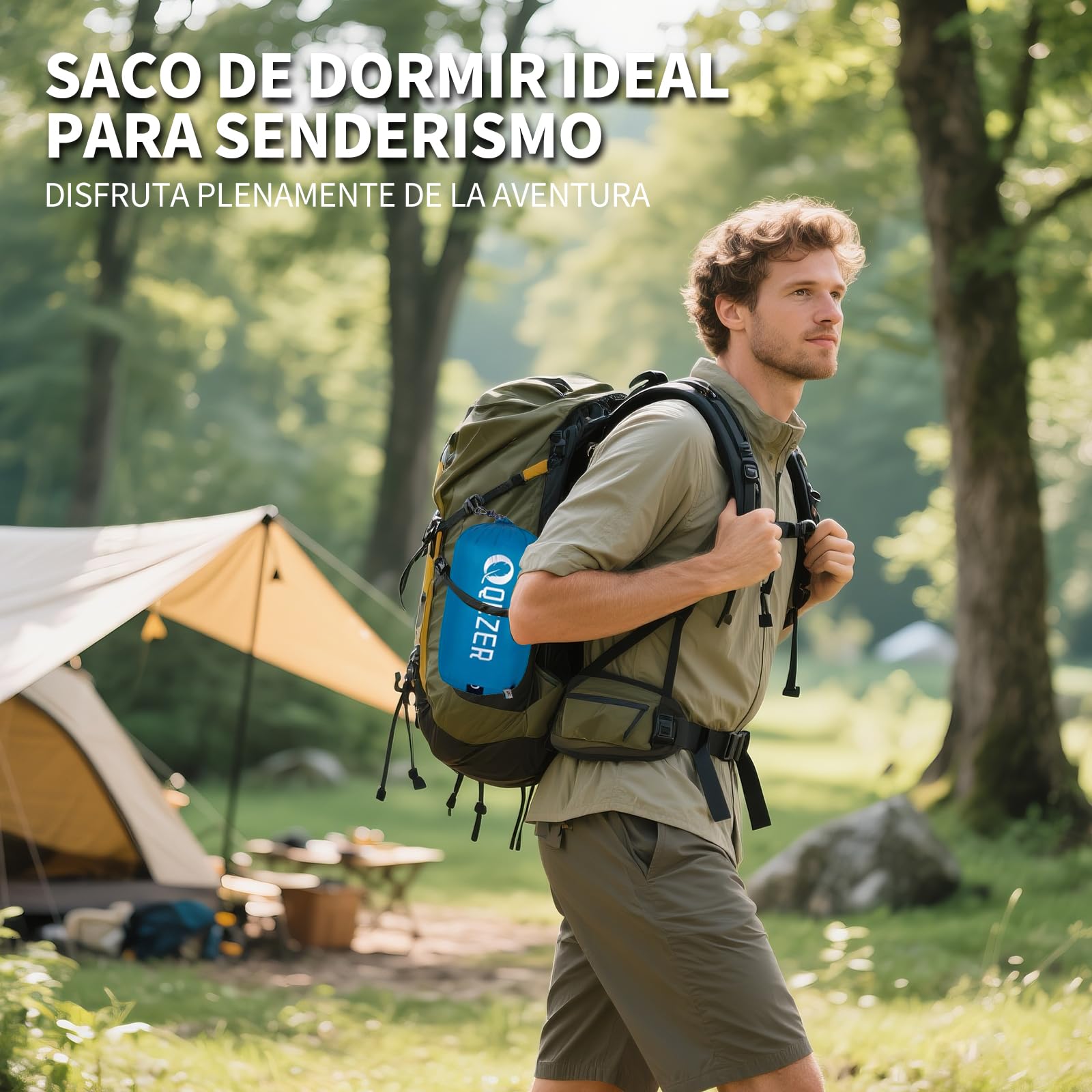 Saco de Dormir de plumón 5°C 3-4 Estaciones Ultraligero 660 FP 210x80 cm 820 g para Camping Senderismo