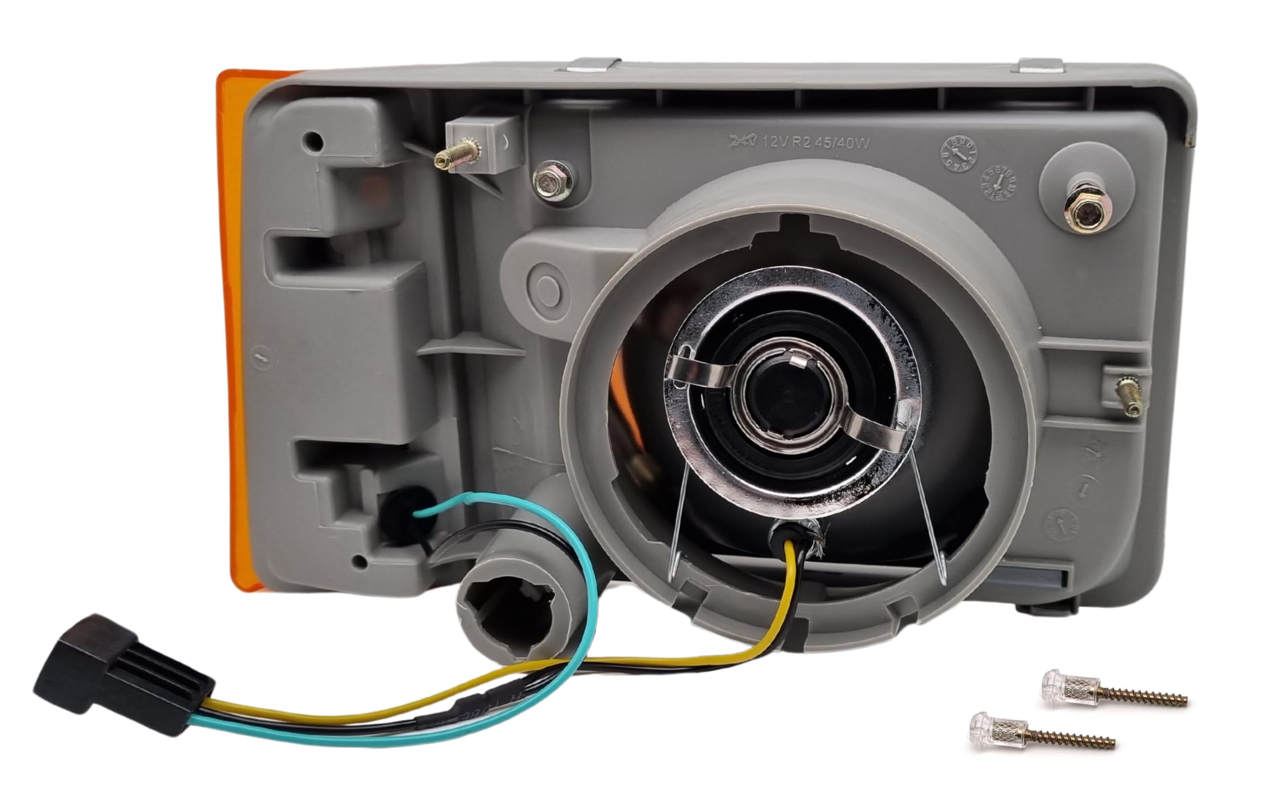 BSSTORE Faro Proiettore Anteriore R2 per Panda dal 1986 al 2003 (141, 141A) Regolazione Elettrica (Sinistro - Lato Conducente)