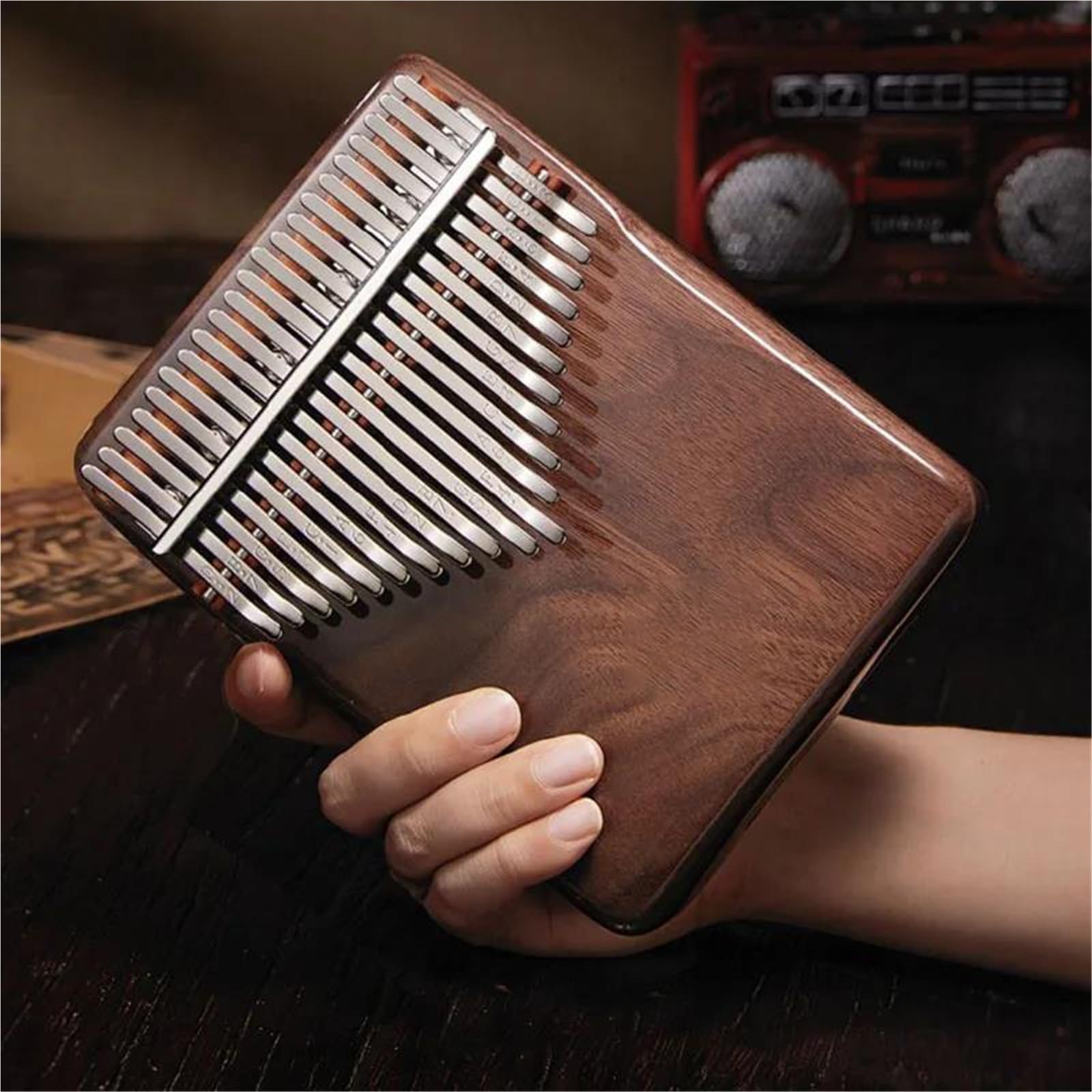 Fortepian Na Kciuk Kalimba Czarny Orzech 21 Klawiszy Uwaga Klawiatura Muzyczna Kalimbas Dla Inicjatorów Przenośne Profesjonalne Pianino Palcowe