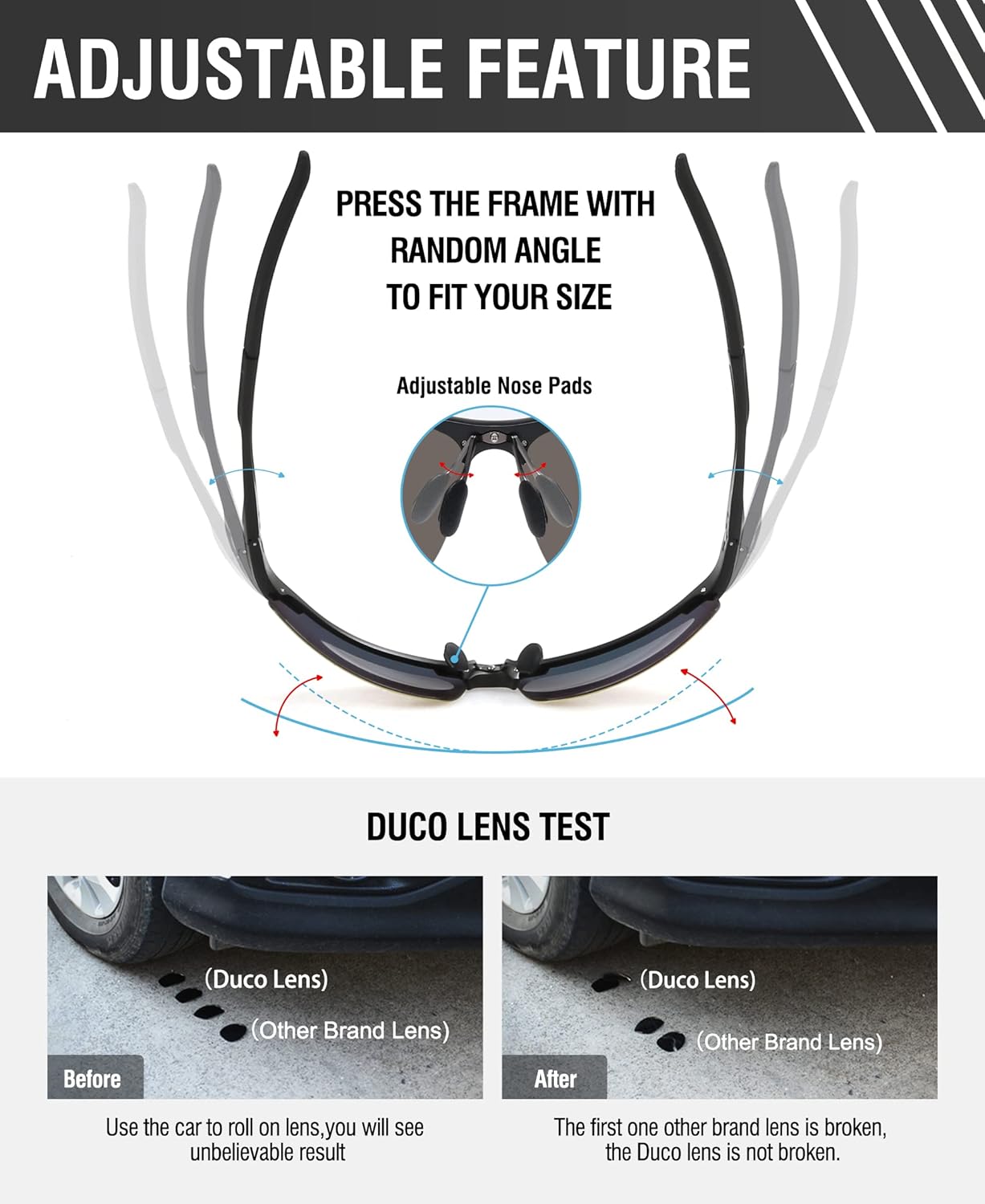 DUCO Mens Sports Polarized Sunglasses UV Protection Sunglasses for Men 8177s - Image 5