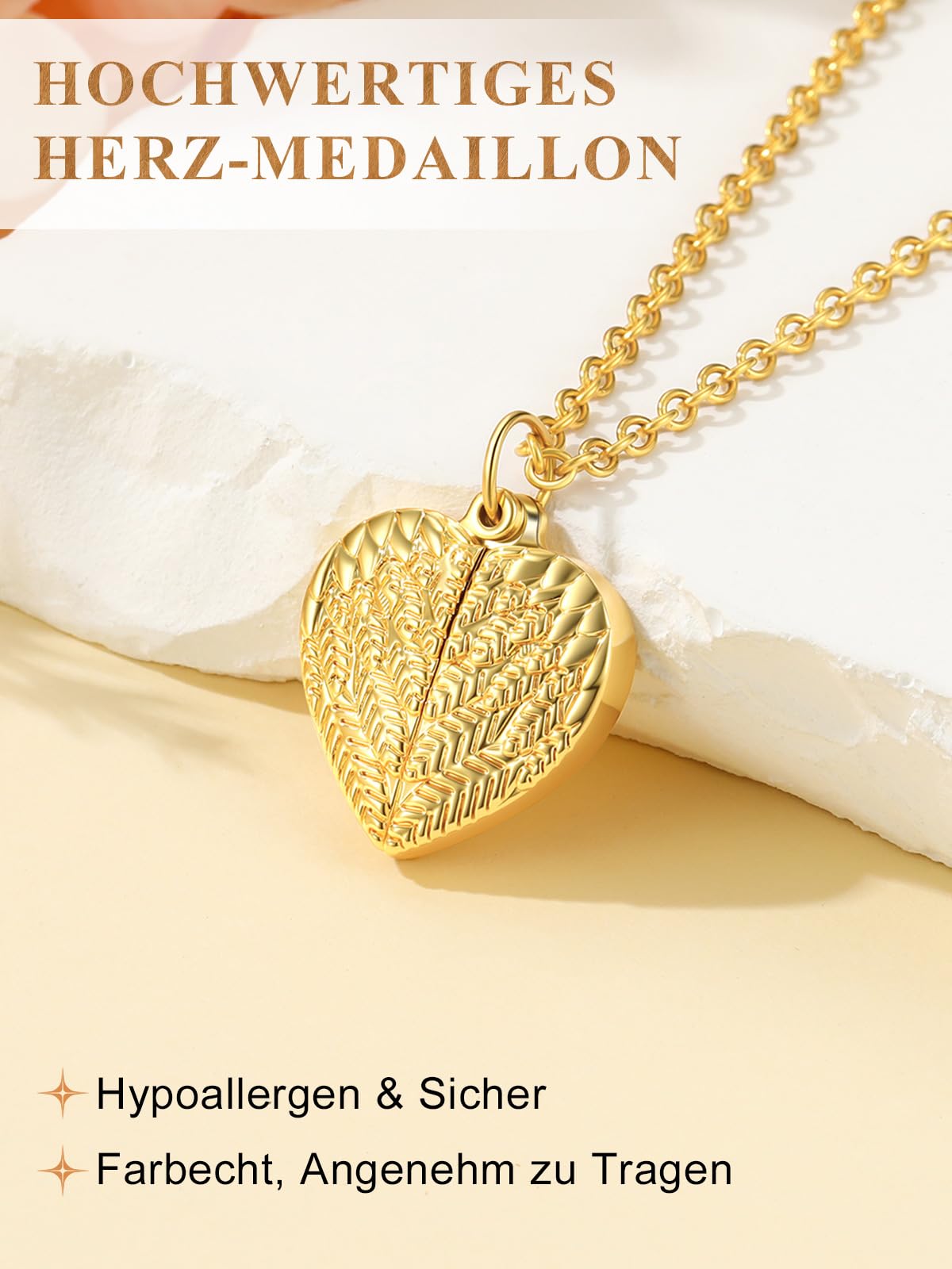 Custom4U Personalisierte Medaillon zum Öffnen für Bilder Memorial Damen Herz Engelsflügel Medaillon Kupfer Foto Kette mit Gravur Silber/Gold/Schwarz Locket Amulett mit 46cm/51cm kette