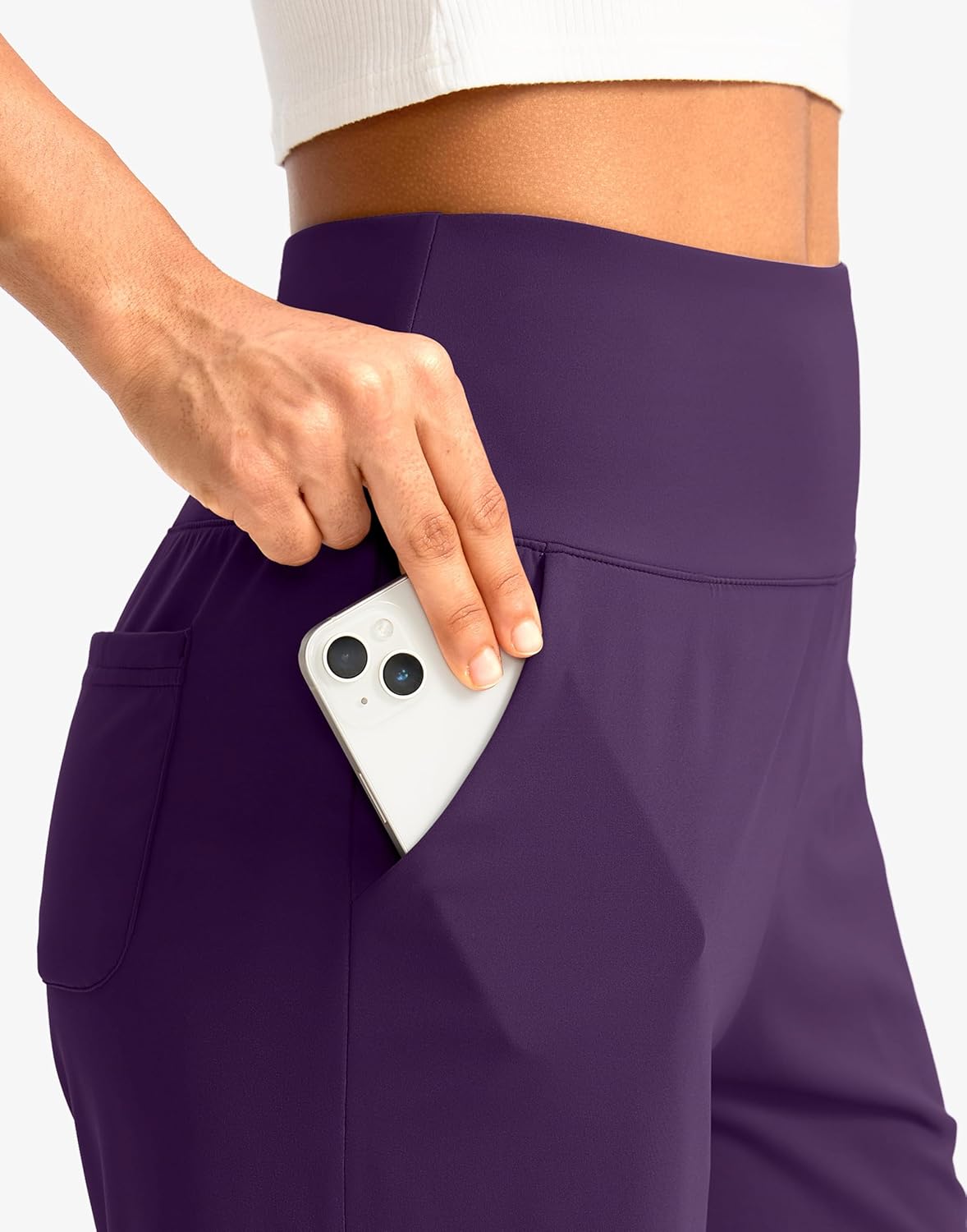 G Gradual Women's Bermuda Long Shorts with Pockets 9" High Waisted Knee Length Shorts for Women Walking Athletic Workout - Image 4