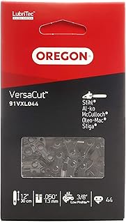 Oregon VersaCut 3/8" Low Profile Pitch, .050" (1.3 mm) Gauge Semi-Chisel Chainsaw Chain for 12 Inch Bar - 44 Drive Links - fits Stihl, Husqvarna, McCulloch, and more (91VXL)