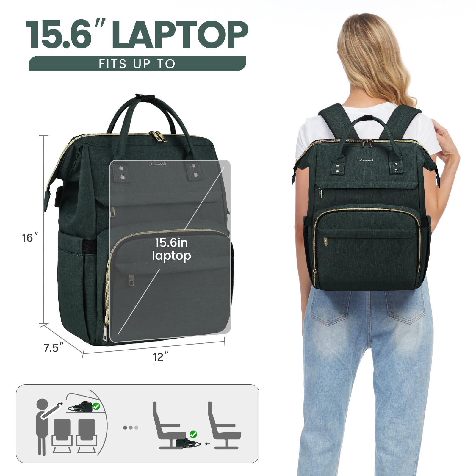 Amazon.com: LOVEVOOK Laptop Backpack for Women,15.6 Inch 