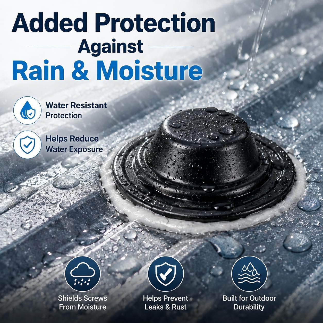 Metal Roof Screw Caps, Screw Head Covers for Exposed Screws, Rust Resistant Roof Screw Covers Caps for Metal Roofing, 100 Pack (Matte Black - Dome Style)