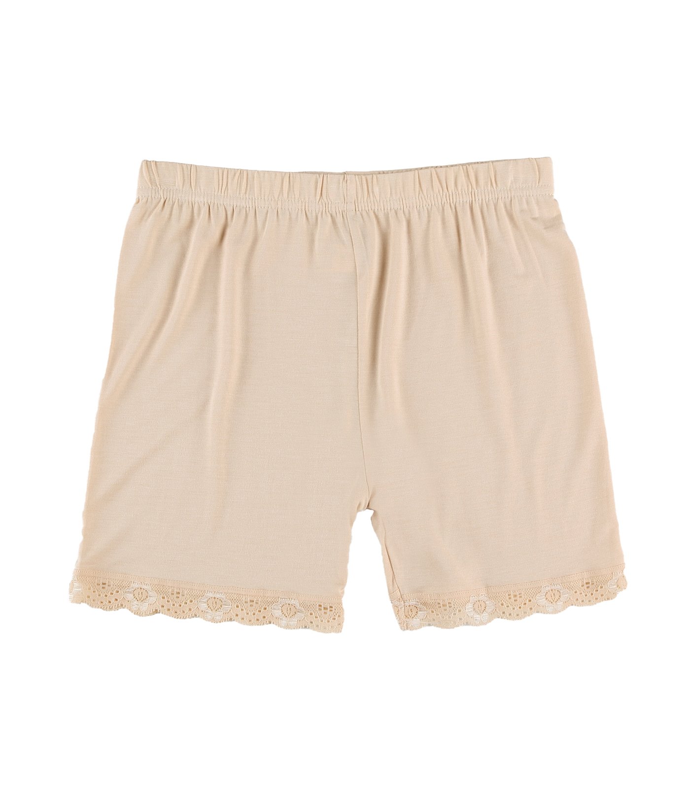 Liang Rou Women's Ultra Thin Stretch Safety Short Leggings Lace Trim Apricot XXL