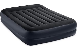 Intex Dura-Beam Plus Pillow Rest Air Mattress: Queen, 16.5" Plush Sleep Surface, Built-in Pump