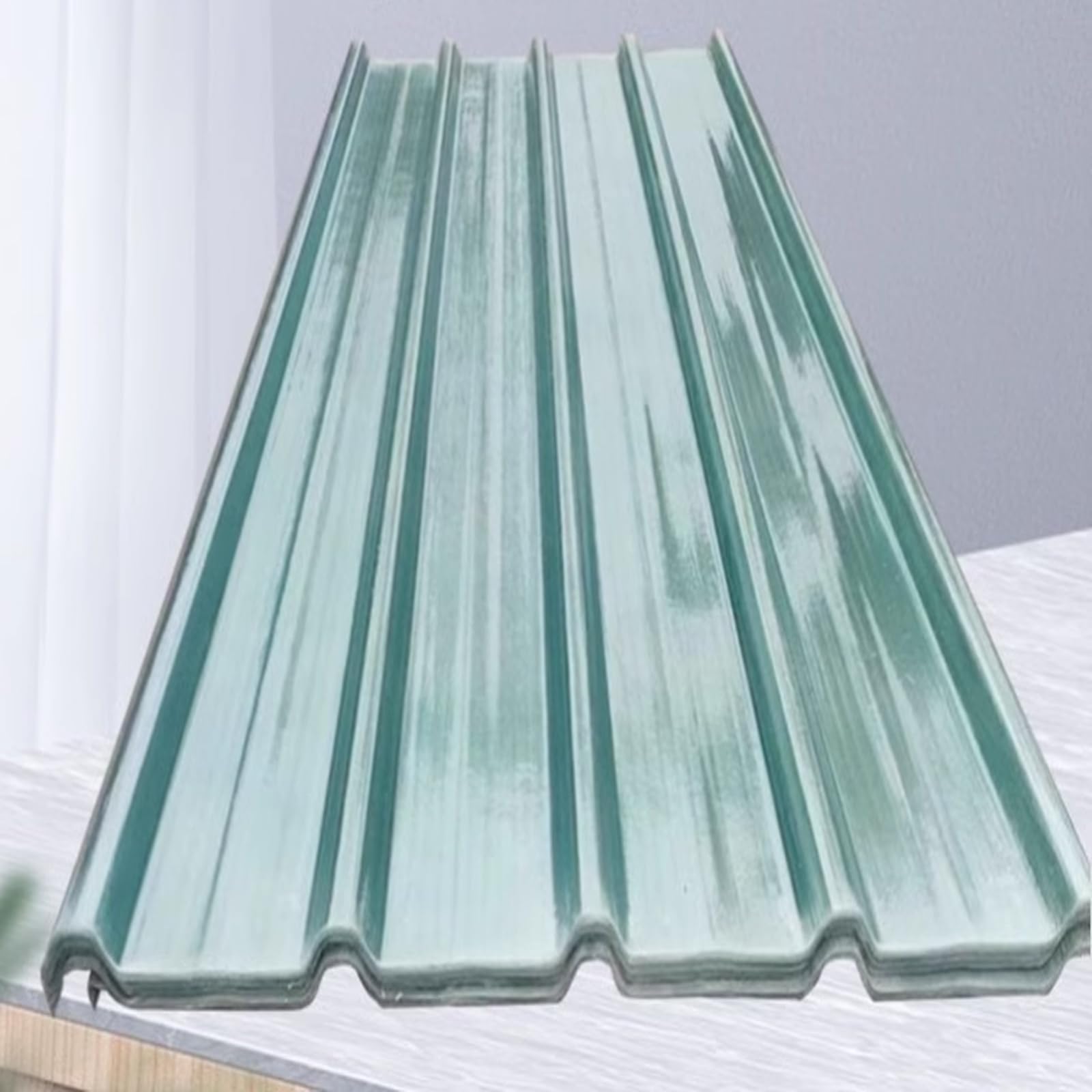 Corrugated Roofing Sheets,Clear Roof Sheeting,Cladding Walling Sheeting,Replacement Roof Panel,Building Roofing Material,FRP Daylighting Panels for Greenhouse,1.2mm Thick, 3/6/7/9 Pcs(3 Pcs,0.9x1.6m/3