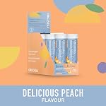 Organika Instant C, D, Zinc Effervescent Tablets - Peach Flavour- Immune Support- Single Tube x 10 Tablets