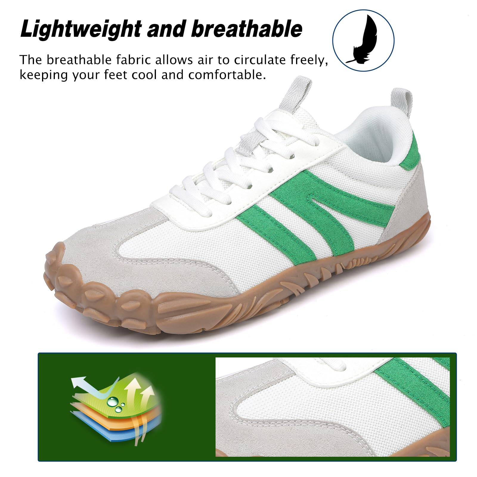AONETIGER Zapatillas Barefoot Hombre Mujer Ligeras Zapatos Minimalista con Horma Ancha Transpirables Deporte Calzado Descalzo Exterior Interio Gr.36-47 EU — view 7