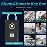 SFW New Smart Lock Boxes, Fingerprint Key Box Bluetooth with App Control & Passcode, Waterproof Wall Mounted & Door Hanging Security Lock Box (Fingerprint Unlock)