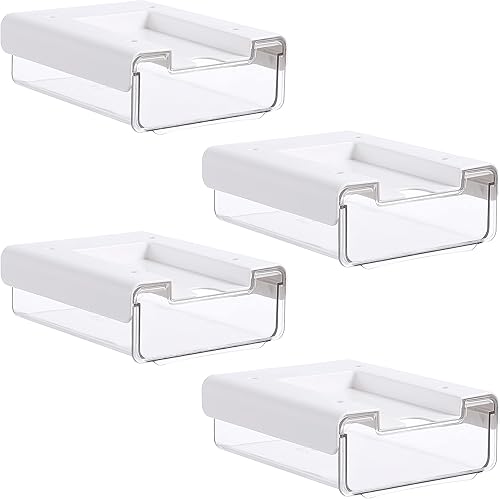 Citylife - Paquete de 4 organizadores y accesorios autoadhesivos para cajones debajo del escritorio, oficina, aula, hogar