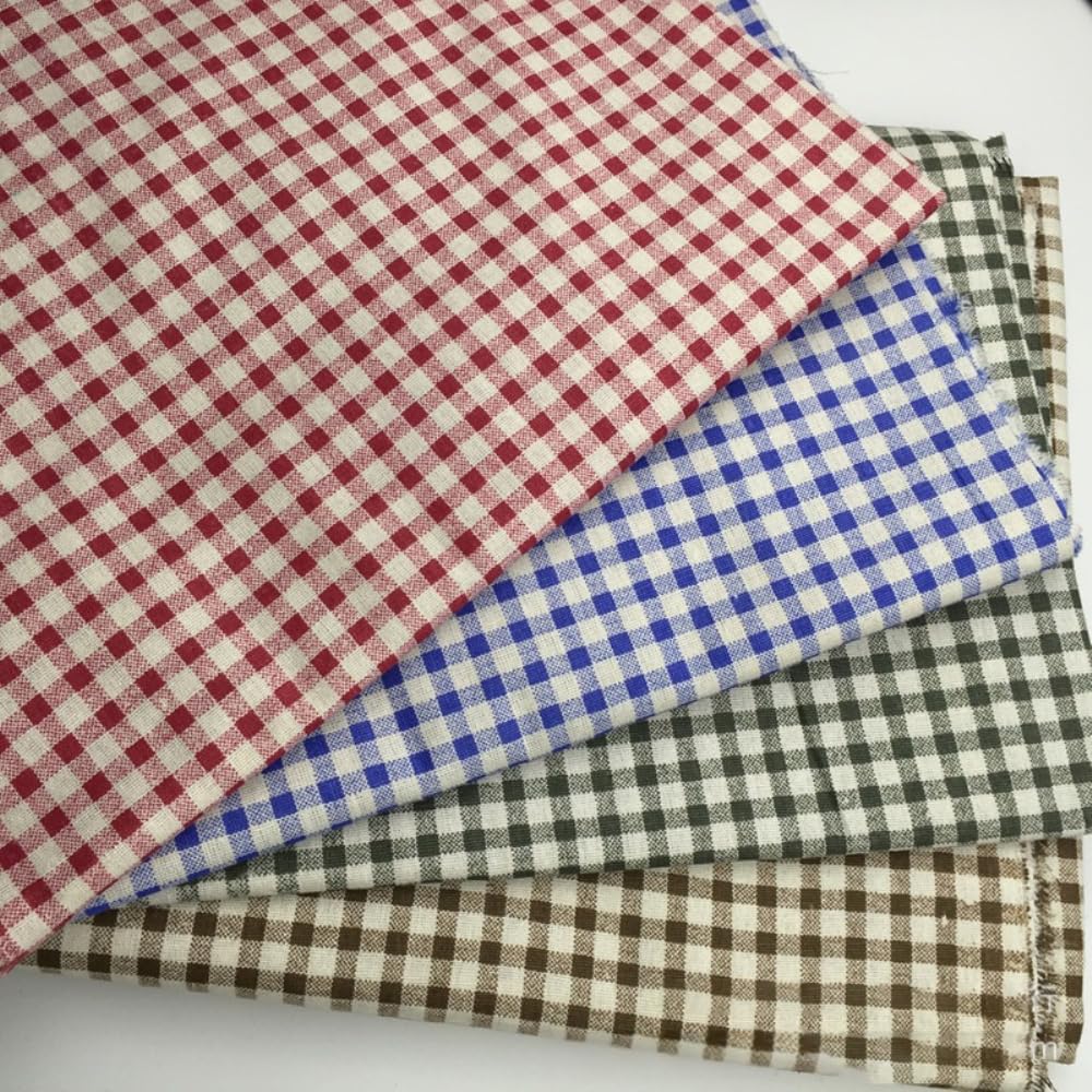 Tkanina w kratkę, bawełna i len, 4 m x 150 cm, towar sprzedawany na metry, materiał do szycia, do majsterkowania, rzemiosła, zasłon, obrusów, poszewek na poduszki, ubrań, jasna kawa