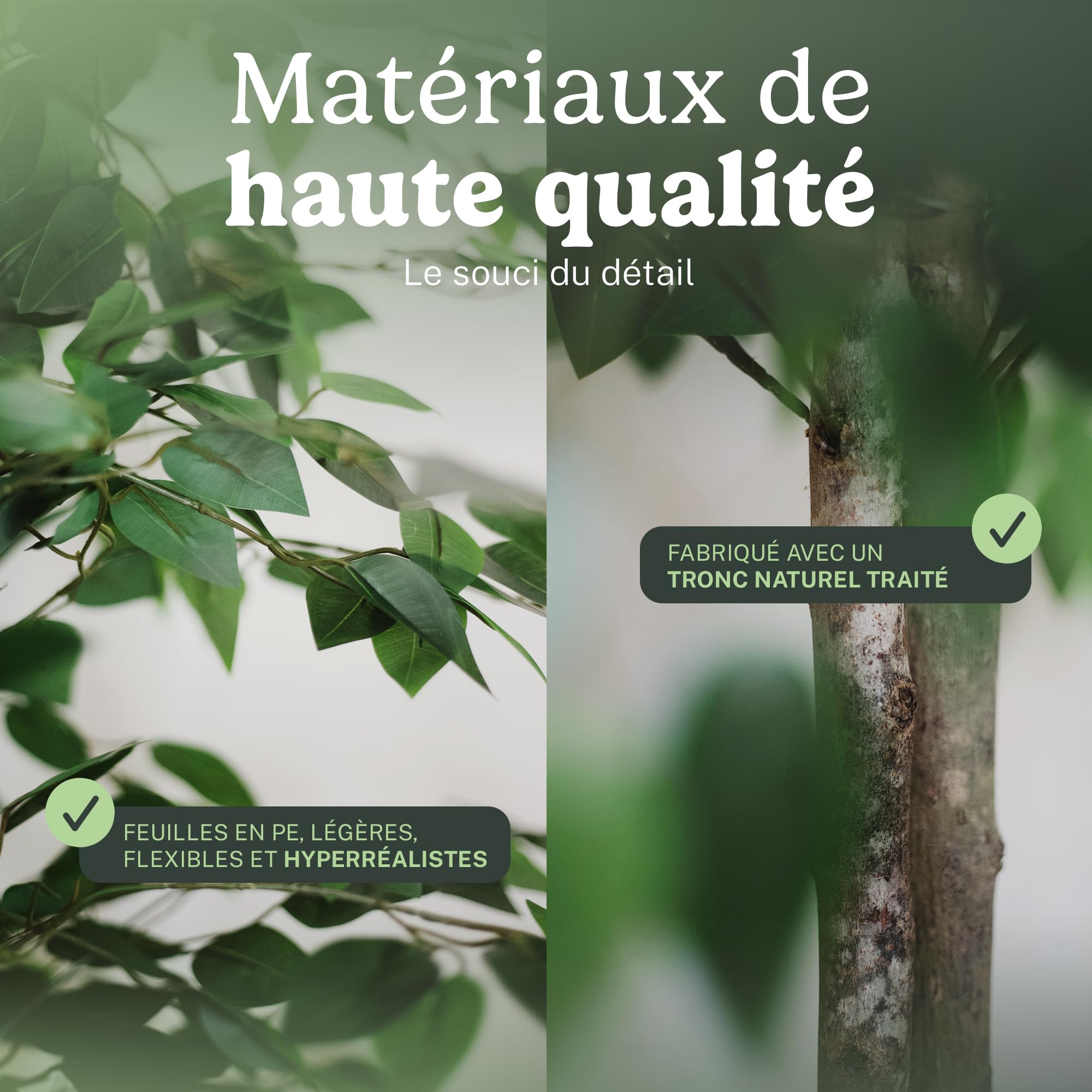 Maia Shop | Ficus Artificiel | Plantes Artificielles Interieur | Plante Artificielle | 3 Cimes Mesures: 175 x 80 cm | Fausse Plante | Arbre Artificiel | Decoration Maison