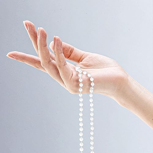 Miniatura 2 de 3672 piezas de collar de perlas sintéticas a granel, 31.5 pulgadas, 0.276 in, elegante collar de perlas blancas para niños y mujeres, collar de