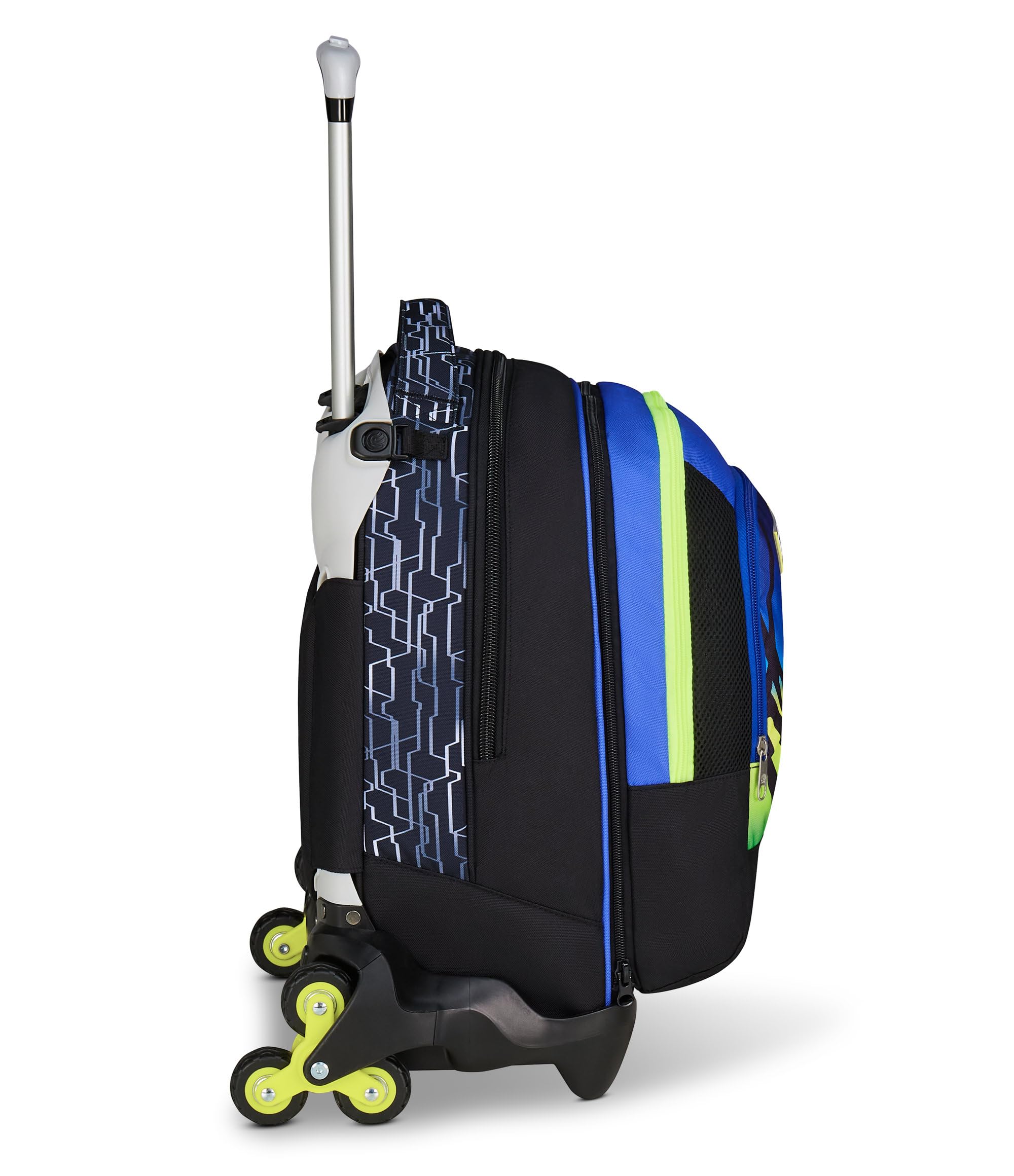 Seven Trolley Scuola Jack 3 Ruote Detach Nuanced, Blu Giallo, Zaino Con Carrello Sganciabile Da 37 Litri, Tasca Borraccia, Zainetto Staccabile, Multiuso e Spazioso, Per Scuola Elementare e Media,