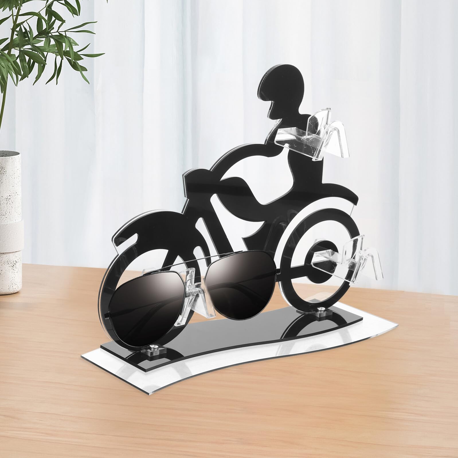 Soporte Acrílico para Gafas de Sol con Diseño de Motocicleta Organizador de Gafas de Escritorio para Exhibición y Almacenamiento Soporte Estable Casa o Tienda