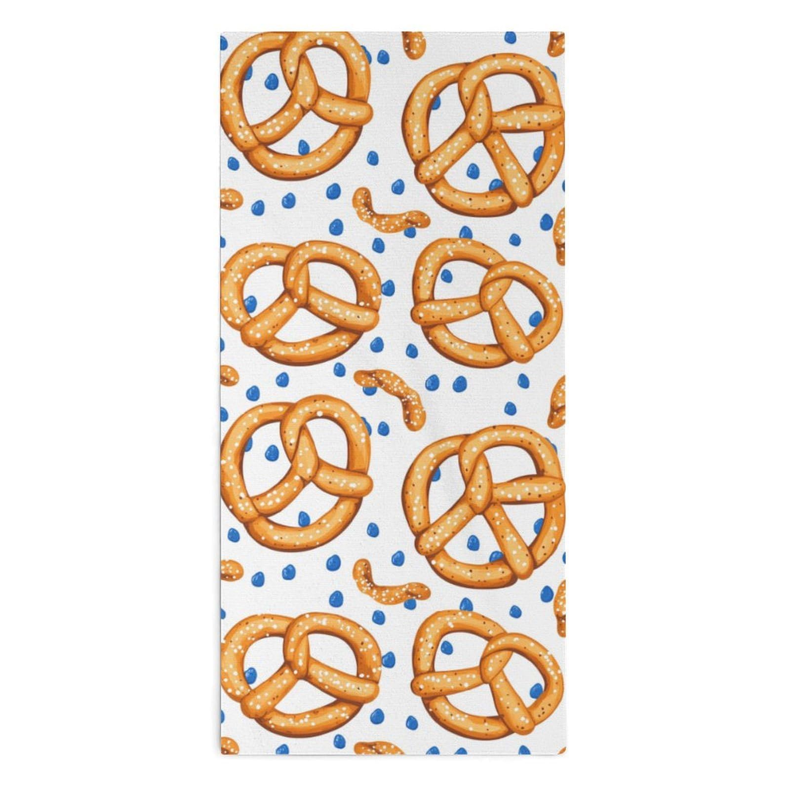 NCLQVJXZKHW Pretzels Pattern Hand Towels Soft Face Towel Gym Bathroom Travel Hotel 13"x28"