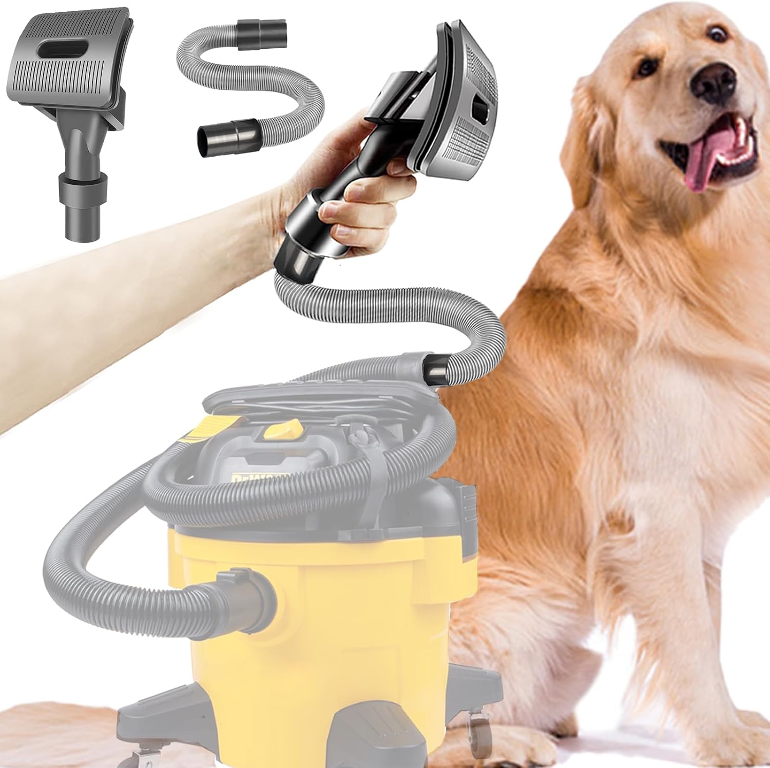 JJXNDO Groom Tool Brush Kit for Dewalt Vacuums, Pet Dog