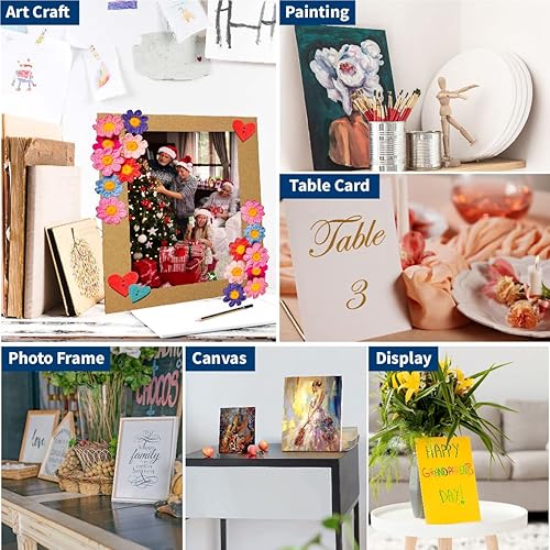 Miniatura 6 de Paquete de 60 caballetes de cartón autoadhesivos de 9 pulgadas, marco de fotos y soporte de caballete de arte, uso para fotos, letreros,