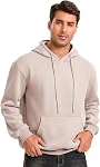 Jhsnjnr Mens Hoodies Fleece Lined Long Sleeve Drawstring Sweatshirt with Pocket Basic Plain Pullover Hoodie