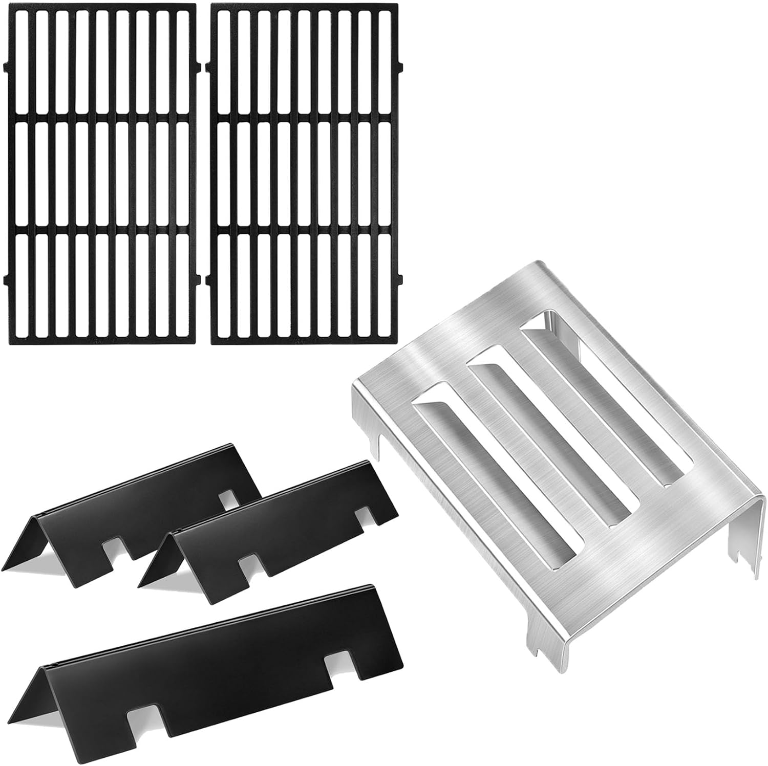GasSaf Grill Replacement Kit for Spirit 2 Parts, Flavorizer Bars 7635, Cooking Grates 7637 and Heat Deflector 67060 for GS4 Spirit II E210 E220 S210 S220 Gas Grills, for GS4 Grill P