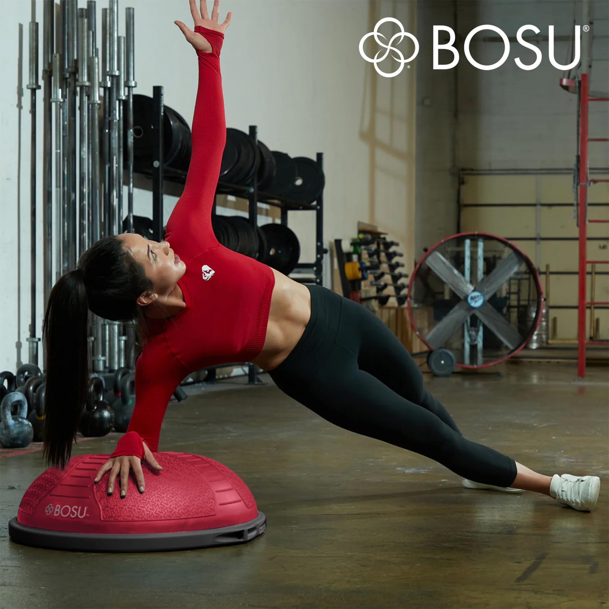 Bosu Half Ball Home Balance Trener do ćwiczeń siłowych i elastycznych z wytrzymałym materiałem odpornym na rozerwanie i pompką ręczną