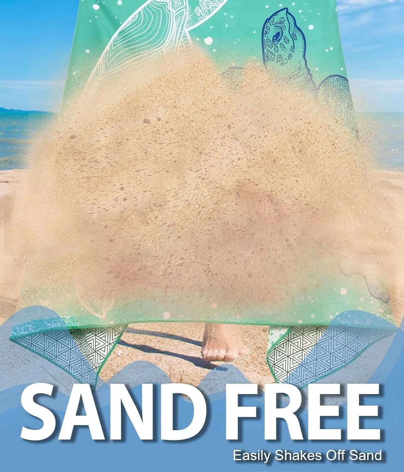 Telo Mare 100x200 cm, Set da 2 Microfibra Asciugamani Teli da Spiaggia Asciugatura Rapida e Anti-Sabbia Palestra Grande xxl Uomo Donna Accessori Beach Towel Grandi per Piscina (Animali Cani) z-1745