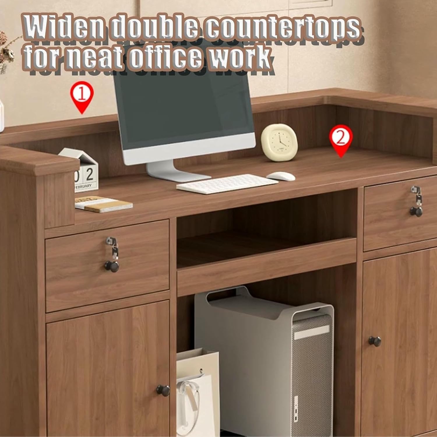 Multifunctional Reception Desk, Front Desk Reception Counter Desk, Shop Counter Sales Desk,for Salon Reception Room