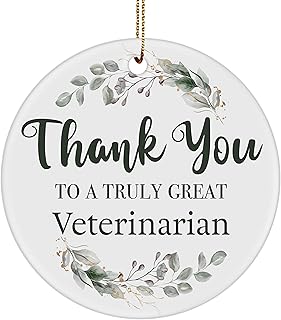 Thank You Gifts for Veterinarian Ornament for Christmas Tree Party Appreciation Best Vet Doctor of Veterinary Medicine Physiology Pet Dog Cat Animal Office Birthday Xmas