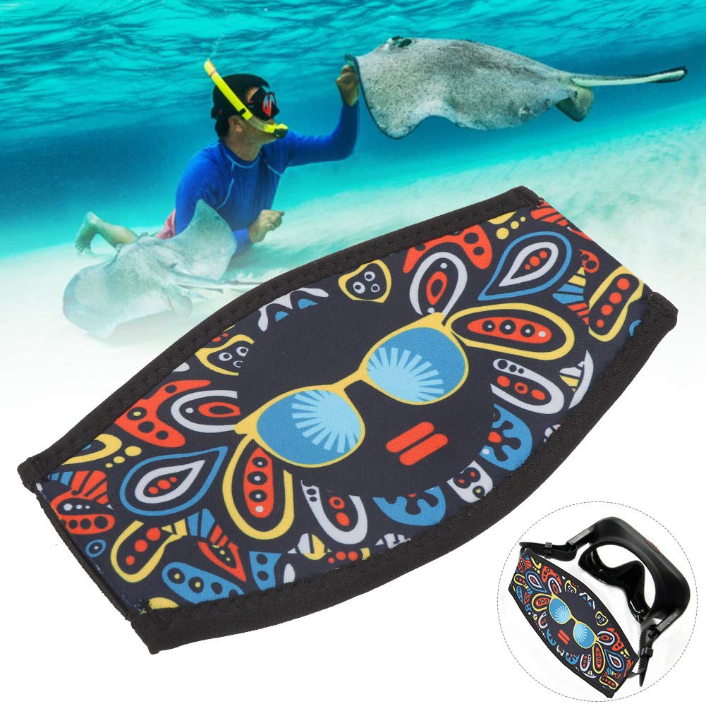 Diving Head Strap, Double Sided Neoprene Snorkeling Mirror Belt for Men and Women Water Sports (Cartoon Printing - Funny Teeth)