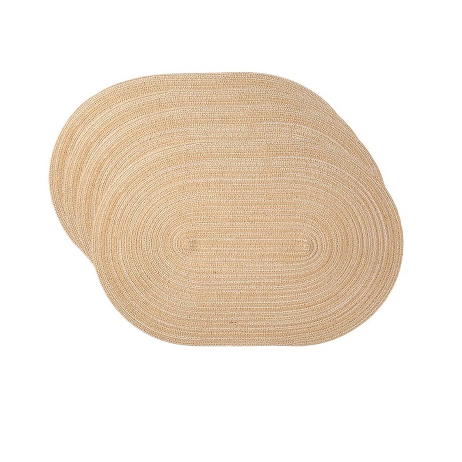 Oval Table Mats Beige Oval Placemats Set Of 4,Place Mat Washable Table Mats For Kitchen Dining(Orange)