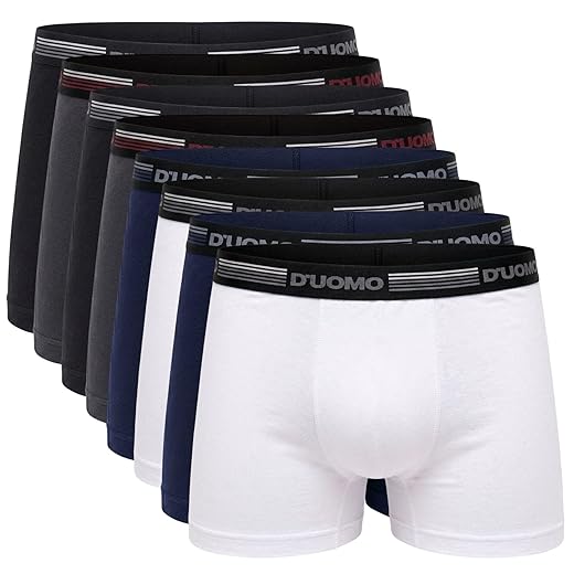 Kit 8 Cuecas Boxer Duomo Algodão Cotton Natural Antialégico