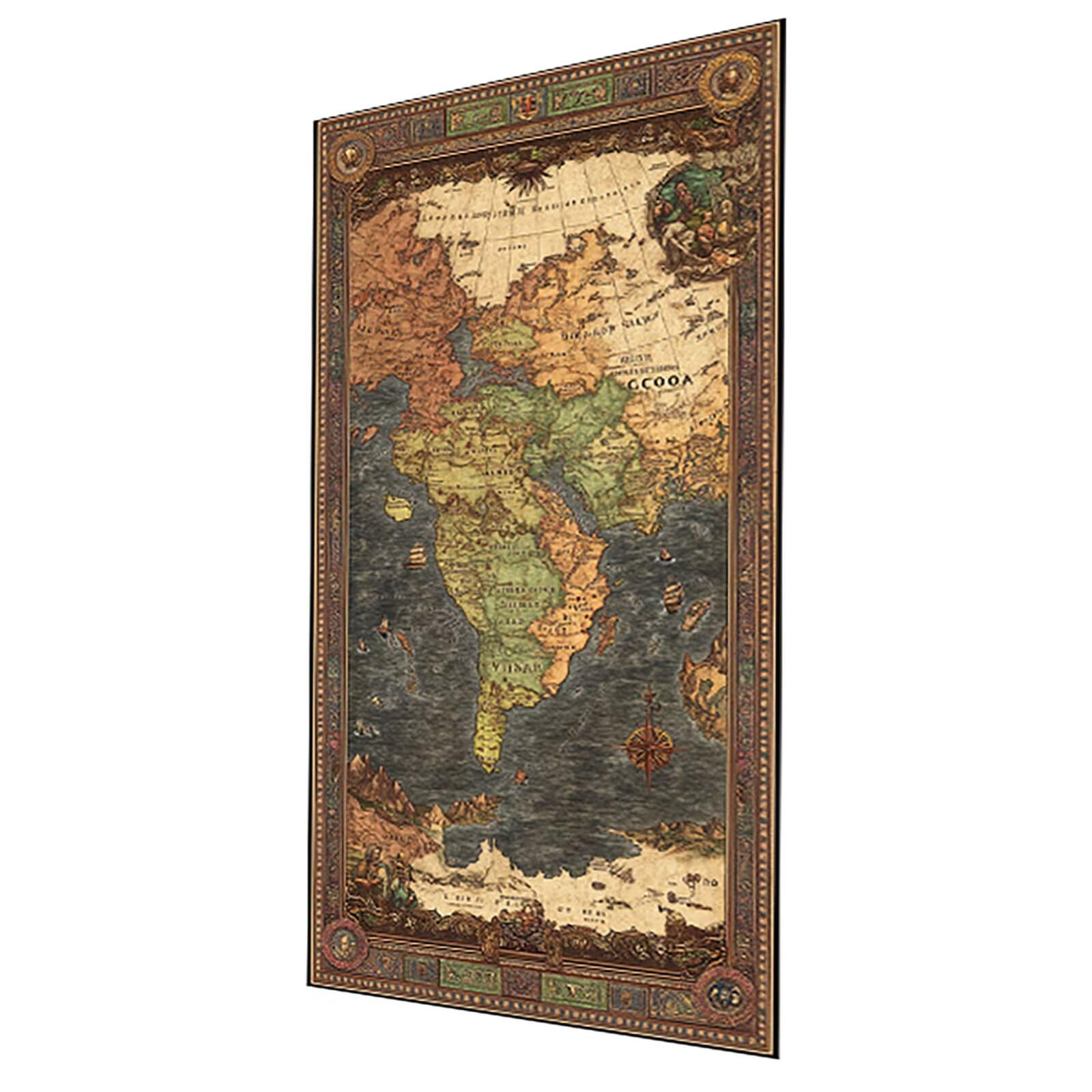 Diamentowe malowanie Mapa świata DIY Dorośli Zestaw do malowania diamentowego Haft krzyżykowy Afryka Diamentowe malowanie Dzieci 70 x 140 cm, Diamentowe obrazy Dekoracja salonu Nowoczesny prezent GYL