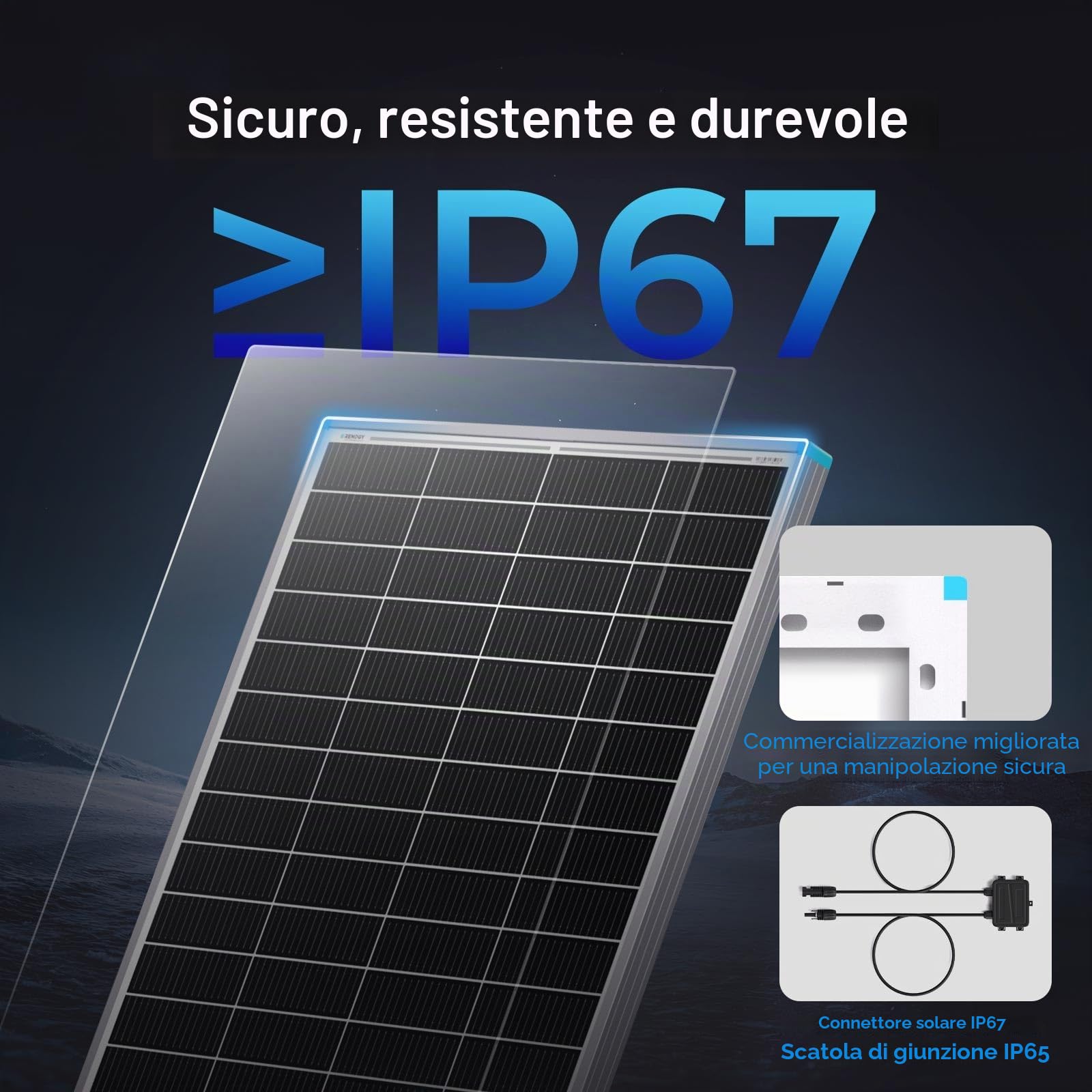 Renogy 16BB N-Type 175 Watt 12V Pannelli Solari 25% ad alta efficienza, caricatore di moduli fotovoltaici per batterie di camper, barche e tetti e altre applicazioni off-grid