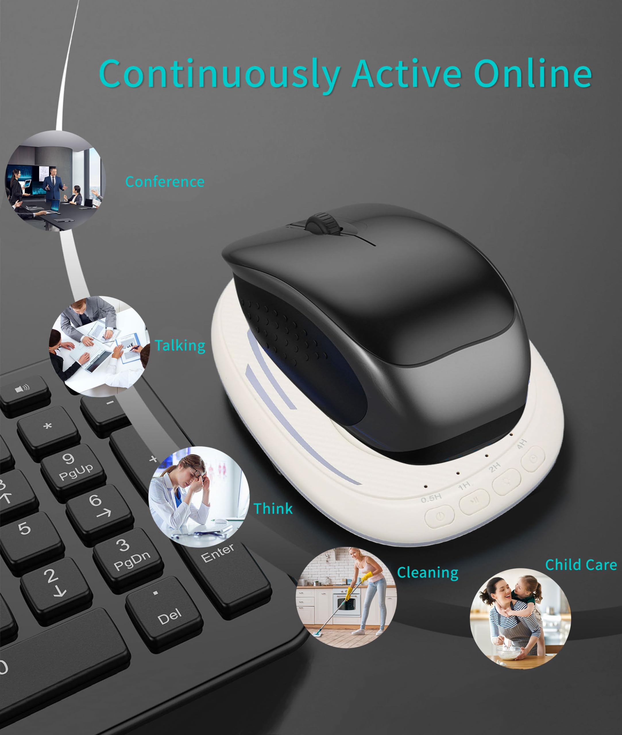 Gugxiom Mouse Mover, Nicht Nachweisbarer, Geräuschloser USB-Maus-Wackel-Atmungs-, Plug-and-Play-beweglicher Jump-Switch-Button-Maus-Shaker mit LED-Licht, um den PC-Laptop Aktiv zu Halten