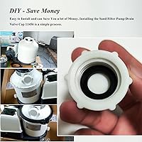 Vista 5 de Drain Valve Cap Compatible with Intex Pools 11456 & 11385 Sand Filter Drain Cap with O-Ring for Above Ground Pool, Drain Plug Cap for Sand Filter