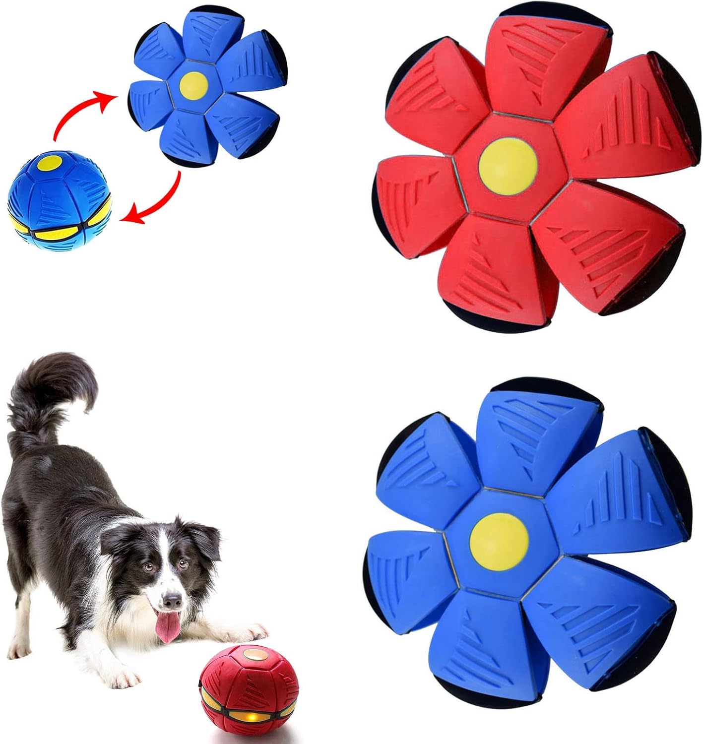 Pet Supplies DNATON Pet Toy Flying Saucer Ball for Dogs 2 PCS, UFO