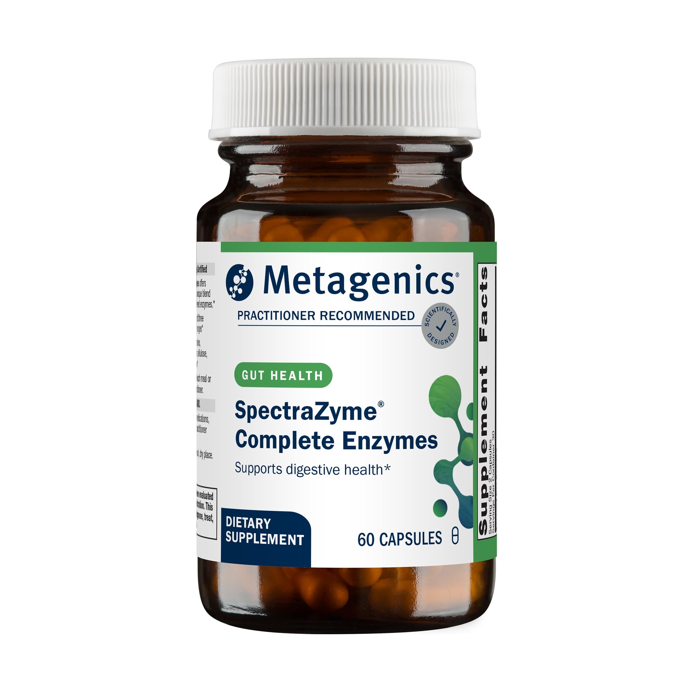 Metagenics Suplemento de multi-enzimas digestivas, complexo de enzimas 271 mg, 60 cápsulas