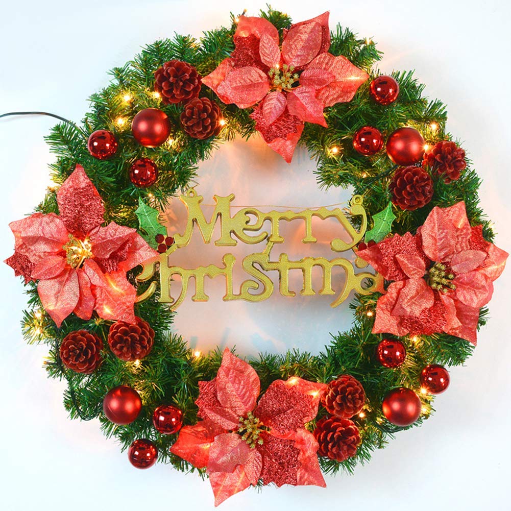 Guirlande de Noël pour décoration extérieure et suspension de porte hôtel en vigne artificielle